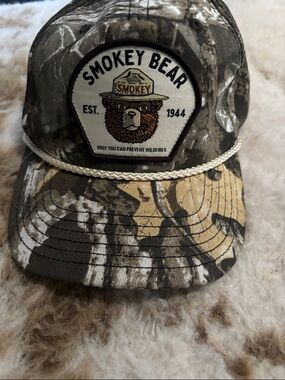 Smokey Bear Camo Trucker Hat - Men's Outdoor Cap